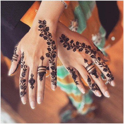 Elegant Floral Mehndi Idea